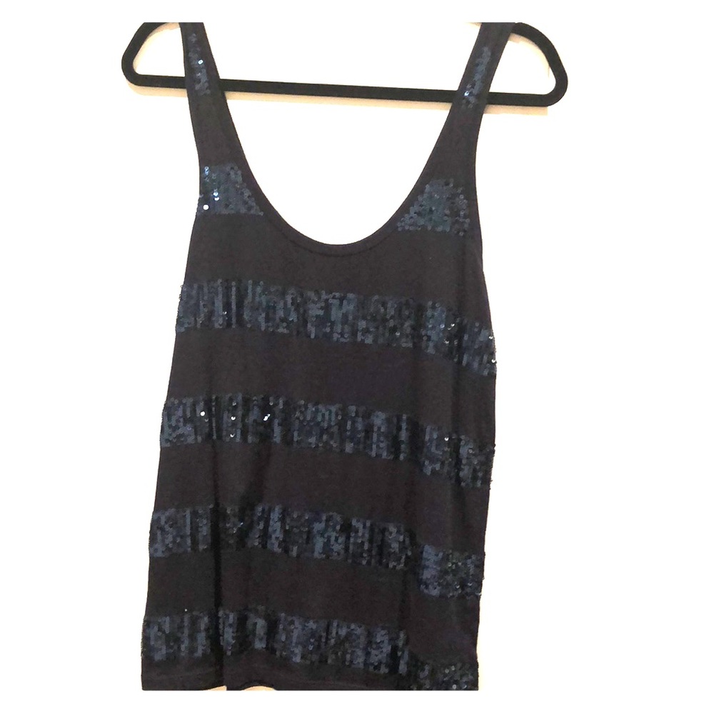 J Crew Navy Sequin Top